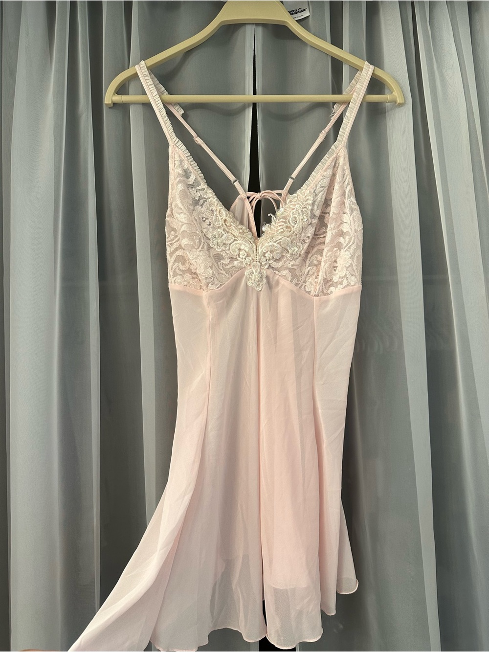 Secret Treasures Light Pink Lace-Trim Chemise